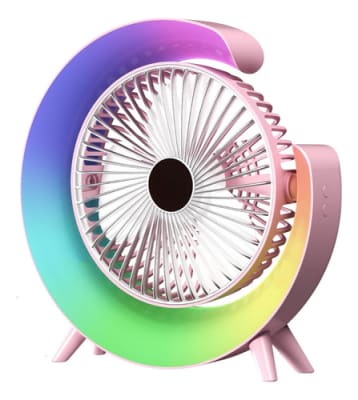 2671343 LAMPARA RGB C/VENTILADOR RECARGABLE (40)1