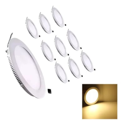 102023-0 PACK 10 UNID PLAFON EMBUTIDO 18W 22CM DIAM REDONDO LUZ CALIDA1