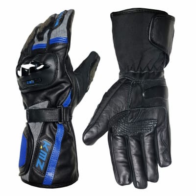 GUANTE CUERO KMZ FORBIDEN NEGRO/AZUL