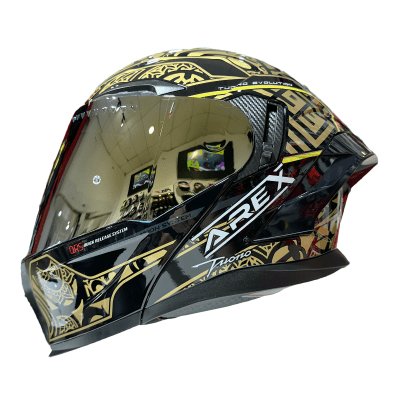 CASCO ABATIBLE AREX MR-903 EDGE NEGRO DORADO