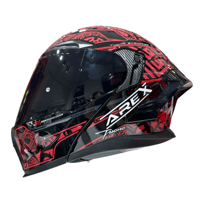 CASCO ABATIBLE AREX MR-903 EDGE NEGRO ROJO