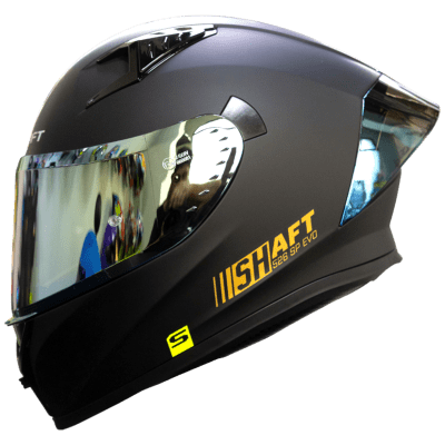 CASCO SHAFT 526SP SOLID NEGRO VISOR DORADO
