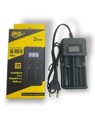 CARGADOR DE PILAS 18650  CAJA AMARILLA MOD HD-8991A1