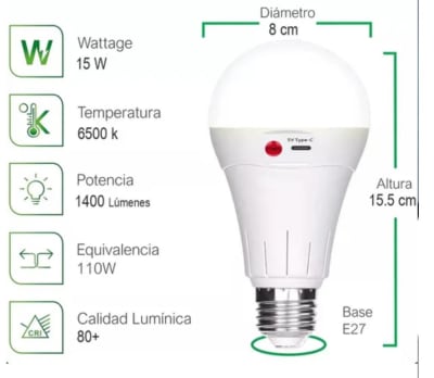 08266 AMPOLLETA DE EMERGENCIA 10W 6500K EMRAN