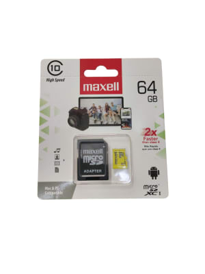TARJETA MICROSD 64GB MAXELLCON ADAPTADOR CLASE10 MAXELL MISD64M