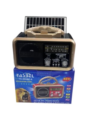 1604702 RADIO SOLAR RECARGABLE A PILA C/LINTERNA MOD TS899 (30)1