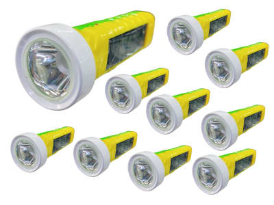266112-0 PACK 10UNID LINTERNA LED SOLAR Y RECARGABLE LUZ BLANCA 17CM1