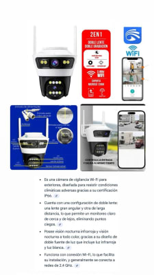 12463 CAMARA DOBLE 5G C/ ENTRADA CABLE DE RED  APP YOOSEE