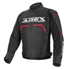 CHAQUETA CUERO AREX XTREME NEGRO/ROJO 0