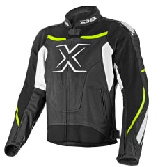 CHAQUETA CUERO AREX RACER NEG/BCO/AMA 0