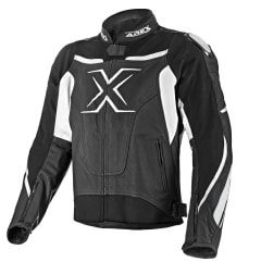 CHAQUETA CUERO AREX RACER NEGRO/BLANCO 0