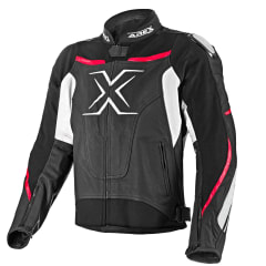 CHAQUETA CUERO AREX RACER NEG/BCO/ROJO 0