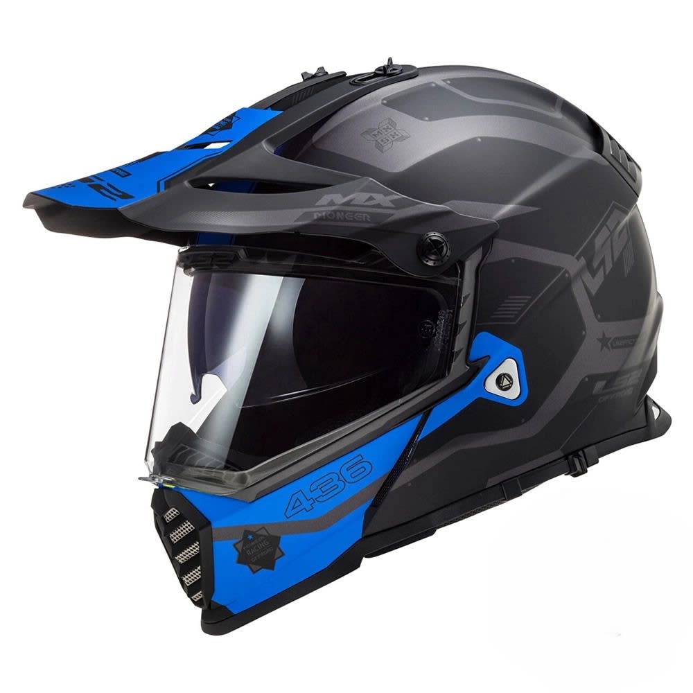 CASCO LS2 MX 436 EVO COBRA NEGRO AZUL MATE1