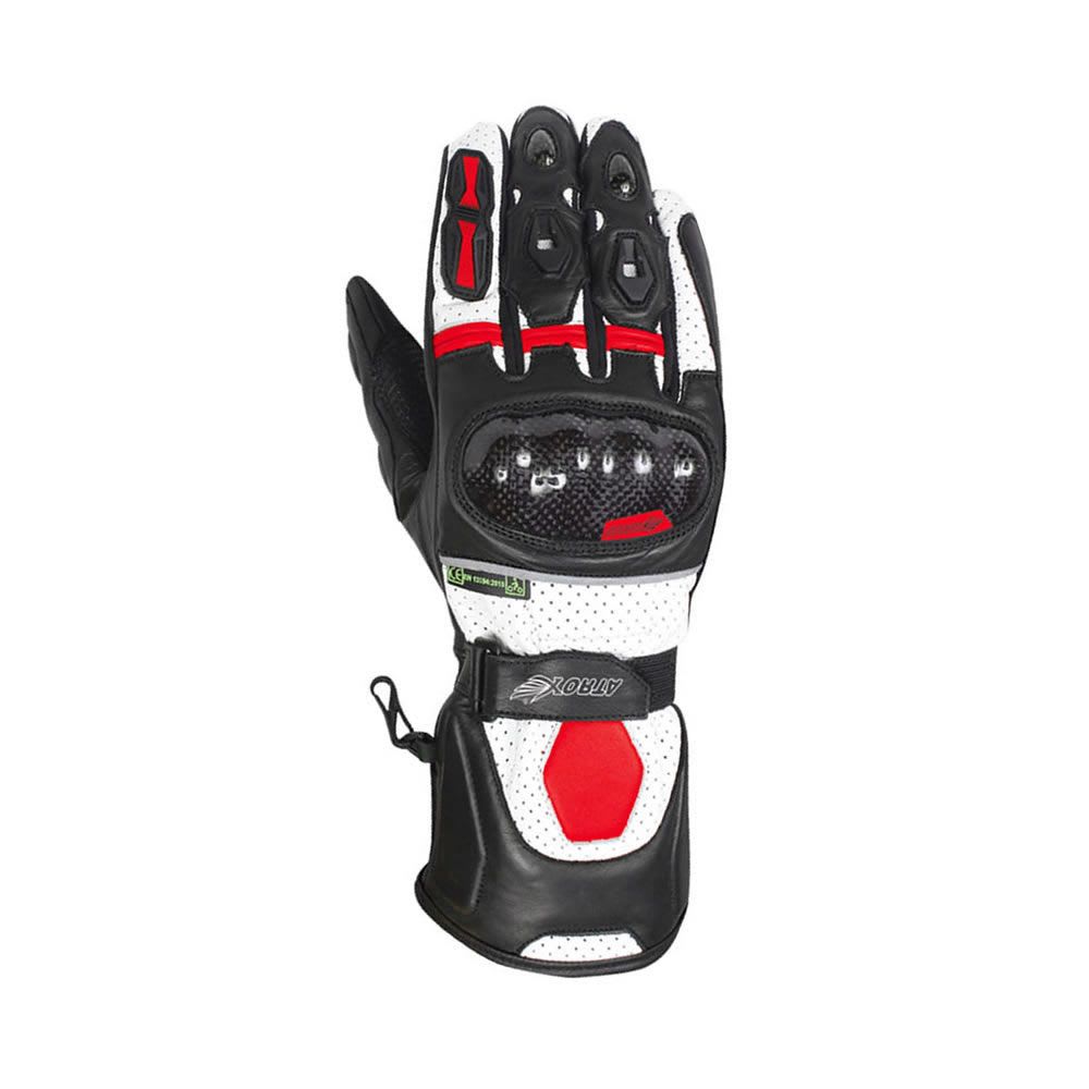 GUANTE ATROX CE 4312 LARGO CUERO NEGRO/ROJO1