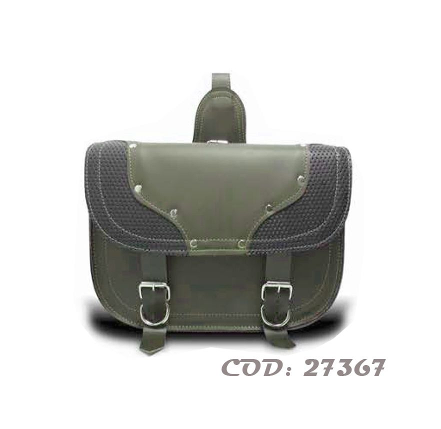 ALFORJA CUERINA 10 LTS T/BOLSON EN PUNTA CAFE/NEGRA1