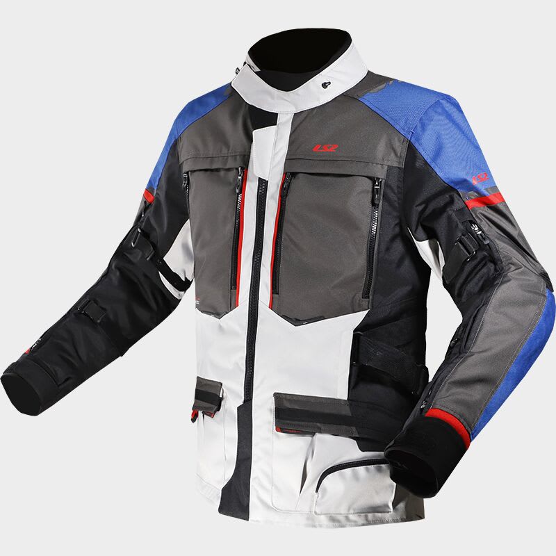 CHAQUETA LS2 NORWAY AZUL NEGRA GRIS ROJA1