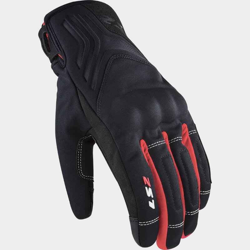 GUANTE LS2 JET II NEGRO ROJO HOMBRE1