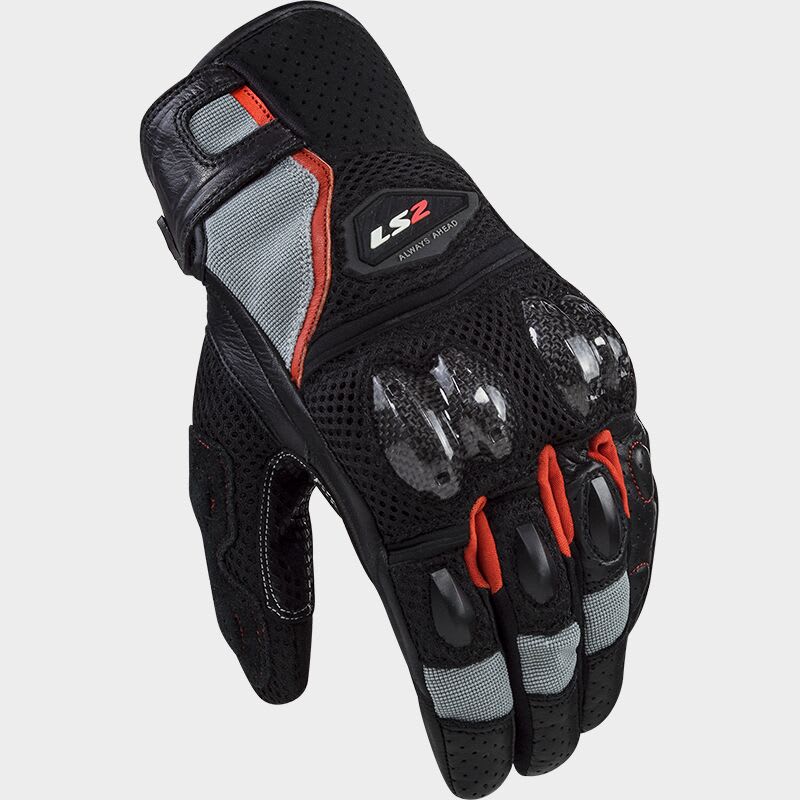 GUANTE LS2 SPARK II AIR NEGRO GRIS ROJO HOMBRE1