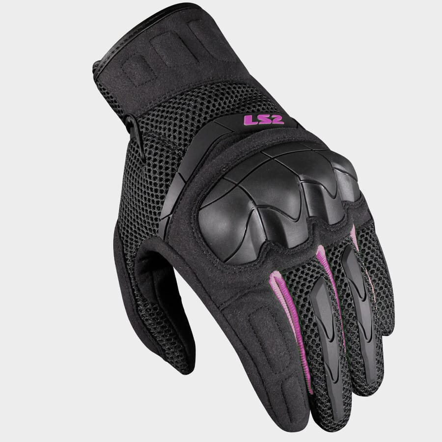 GUANTE LS2 KUBRA NEGRO MORADO MUJER1
