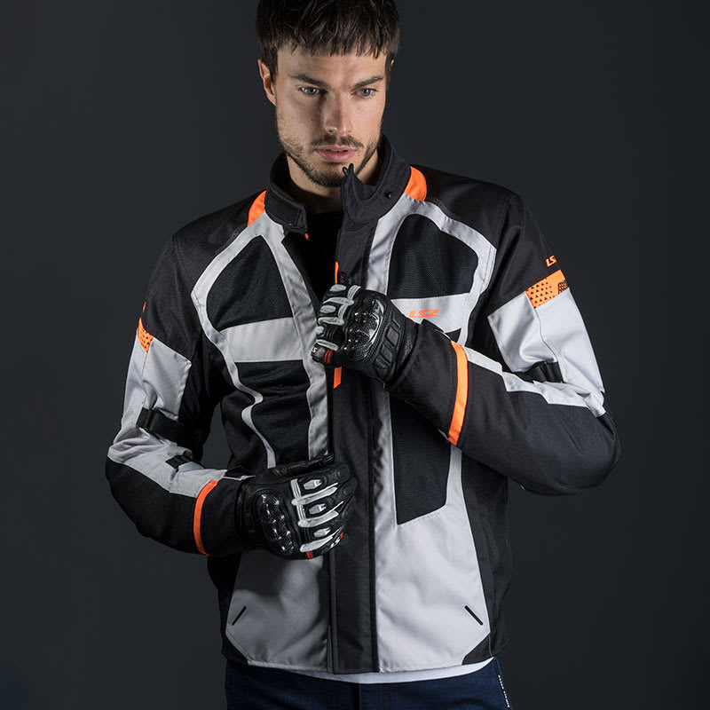 CHAQUETA LS2 SCOUT NEGRA GRIS NARANJA5