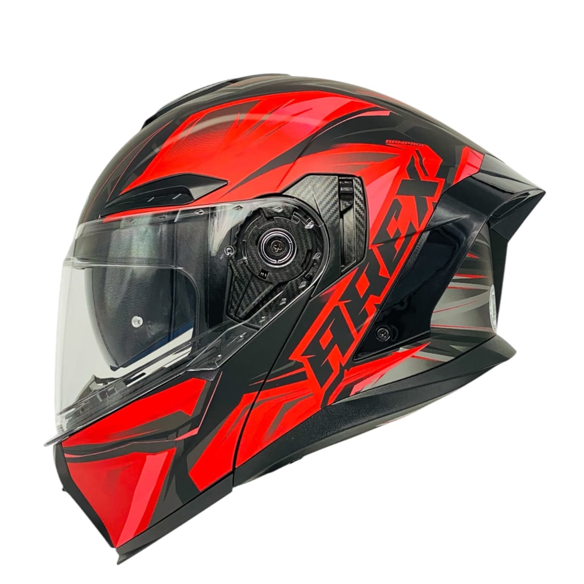 CASCO AREX MR-903 RAMPAGE NEGRO ROJO MATE1