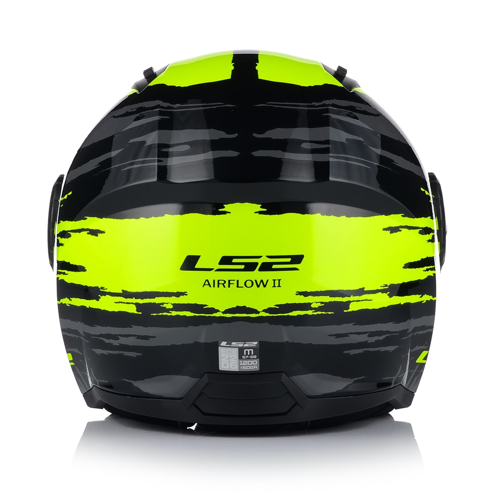 CASCO ABIERTO LS2 OF616 AIRFLOW II BRUSH NEGRO AMARILLO4