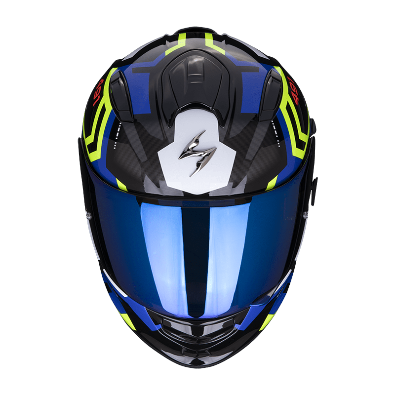 CASCO SCORPION EXO-491 SPIN NEGRO AZUL AMARILLO2