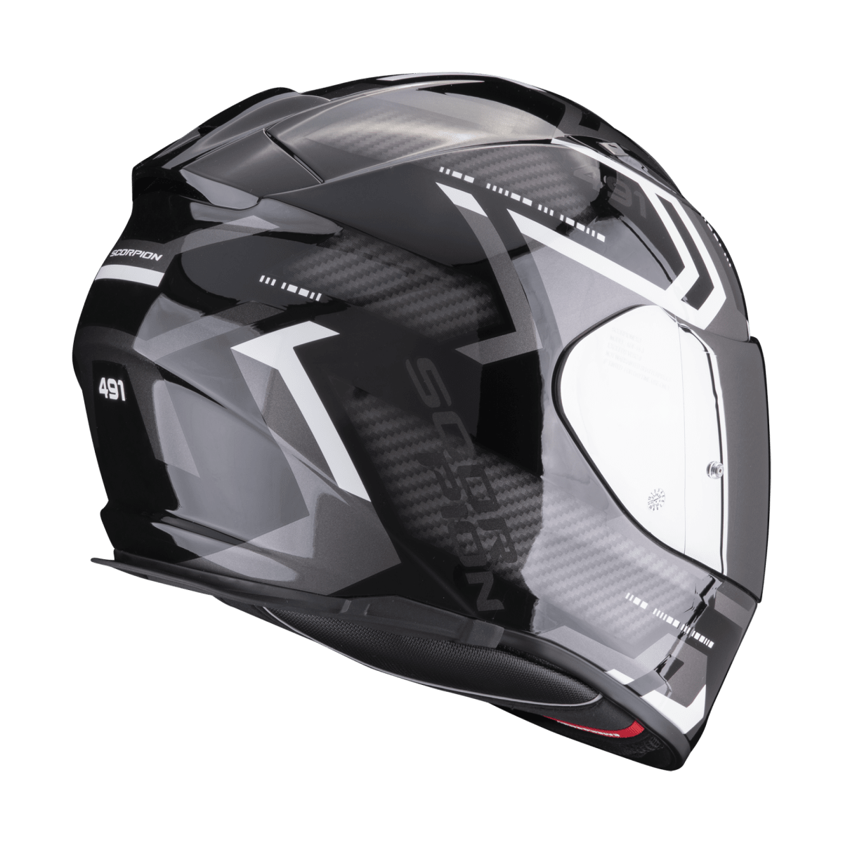 CASCO SCORPION EXO-491 SPIN NEGRO BLANCO | MR7 - Cascos, agv, motos
