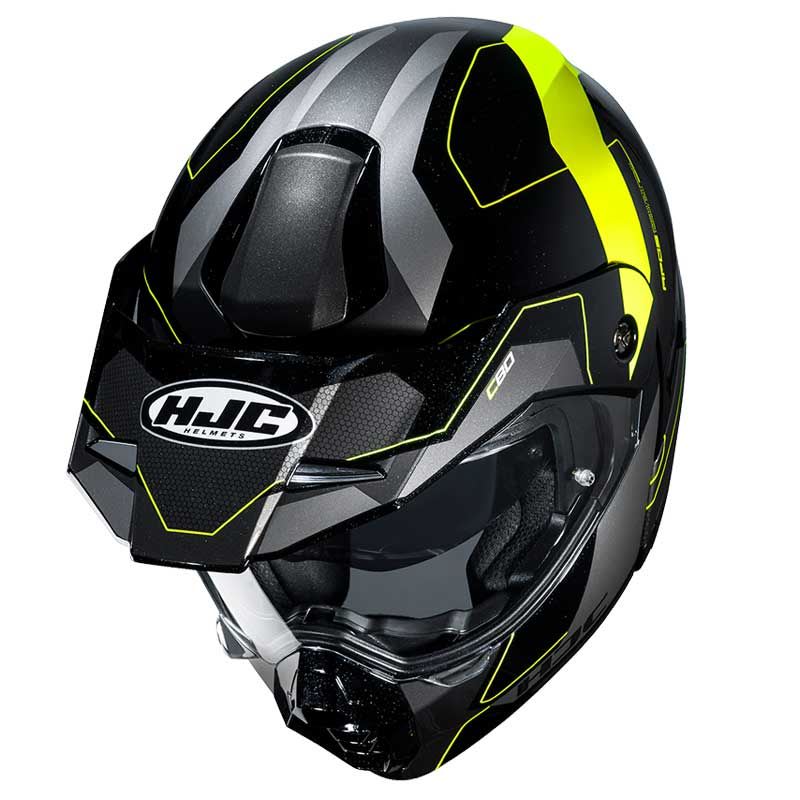CASCO HJC C80 ROX MC4H NEGRO/GRIS/AMARILLO FLUOR2