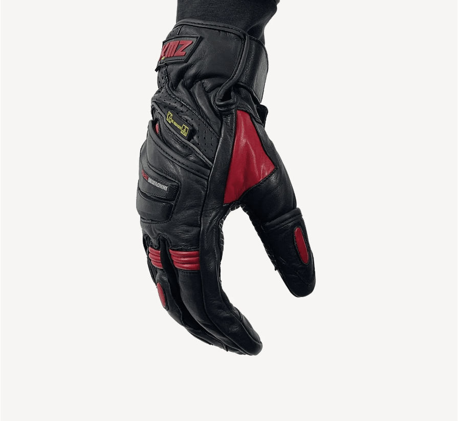 GUANTE CUERO KMZ COMBO NEGRO/ROJO2
