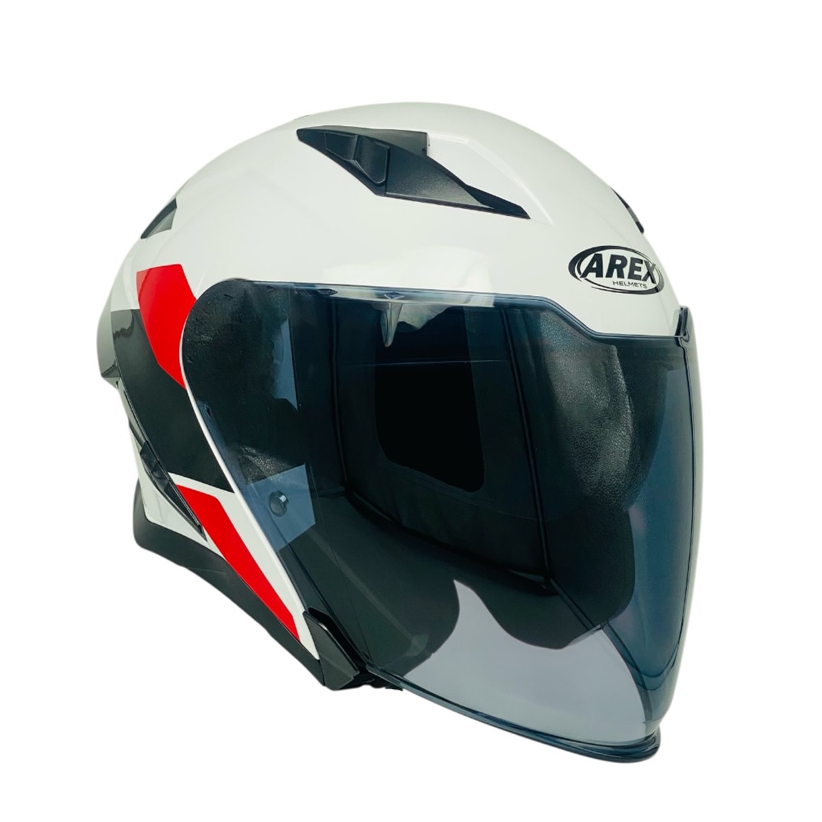 CASCO ABIERTO AREX MR-728 DOT DOBLE VISOR BL/RJ9