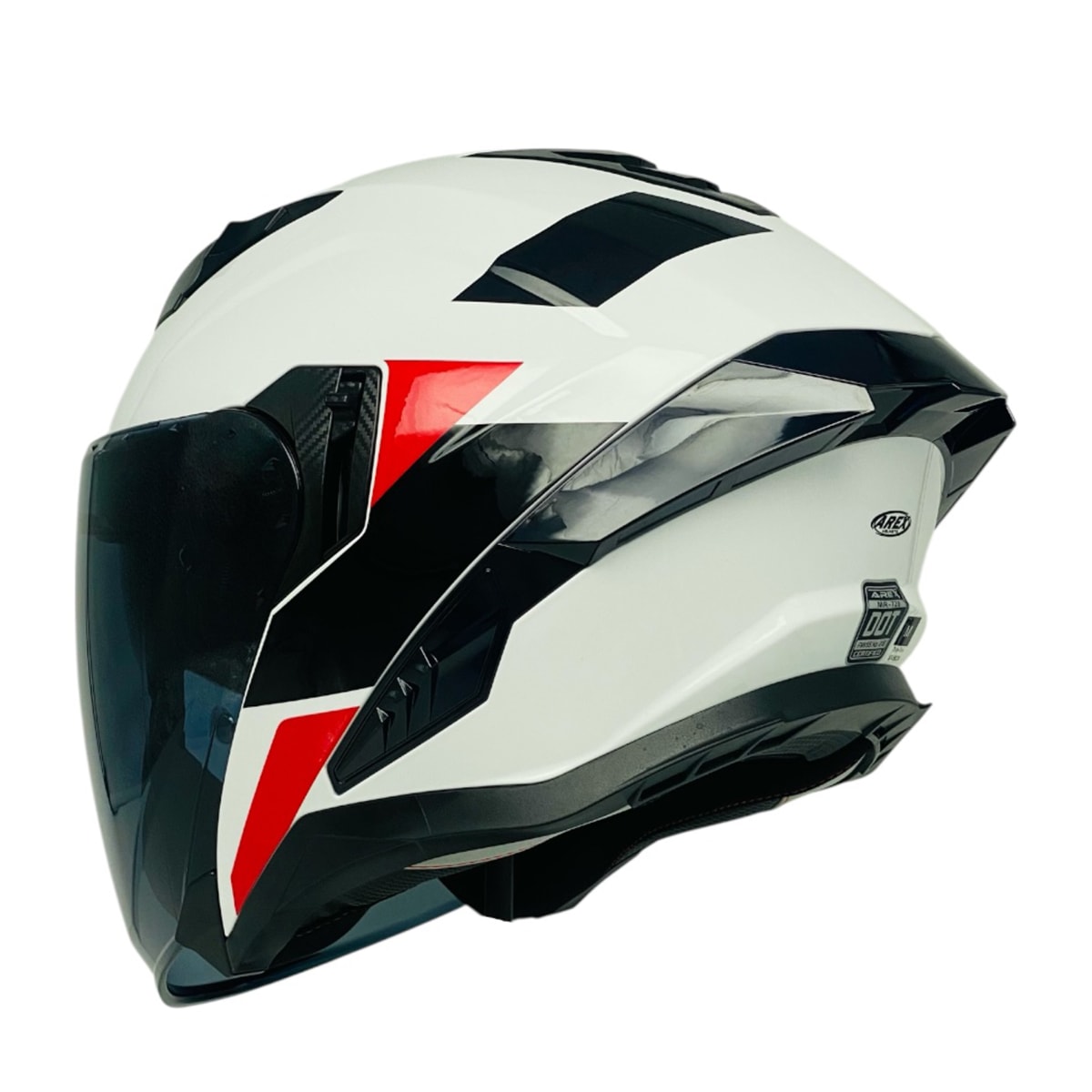 CASCO ABIERTO AREX MR-728 DOT DOBLE VISOR BL/RJ4