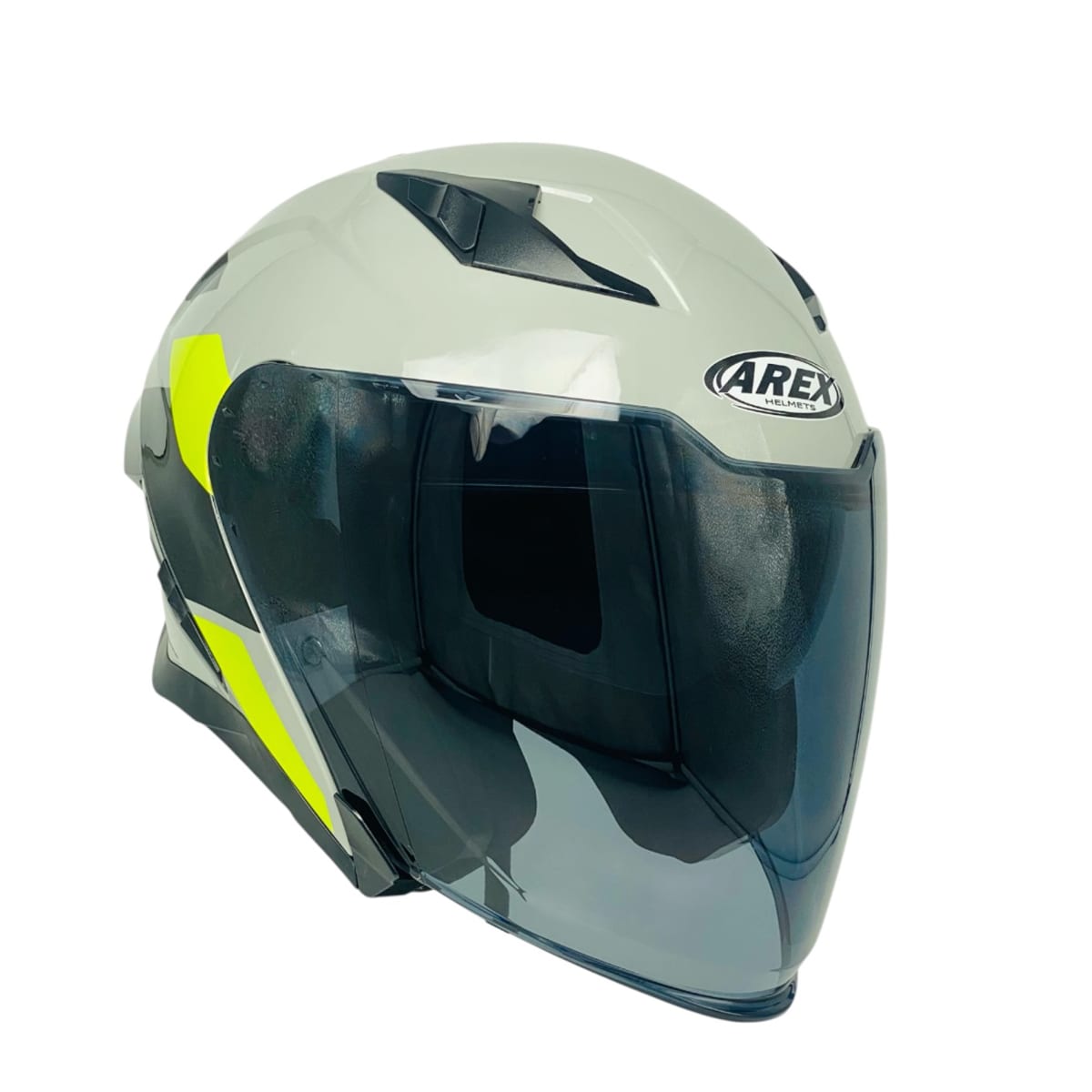 CASCO ABIERTO AREX MR-728 DOT DOBLE VISOR GR/AM6