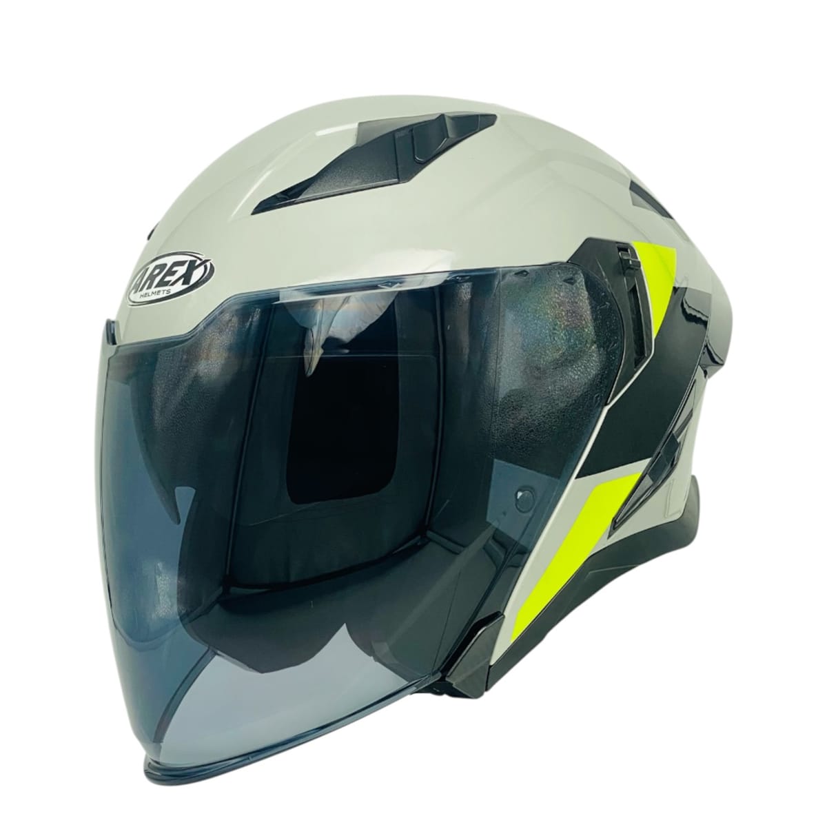 CASCO ABIERTO AREX MR-728 DOT DOBLE VISOR GR/AM4
