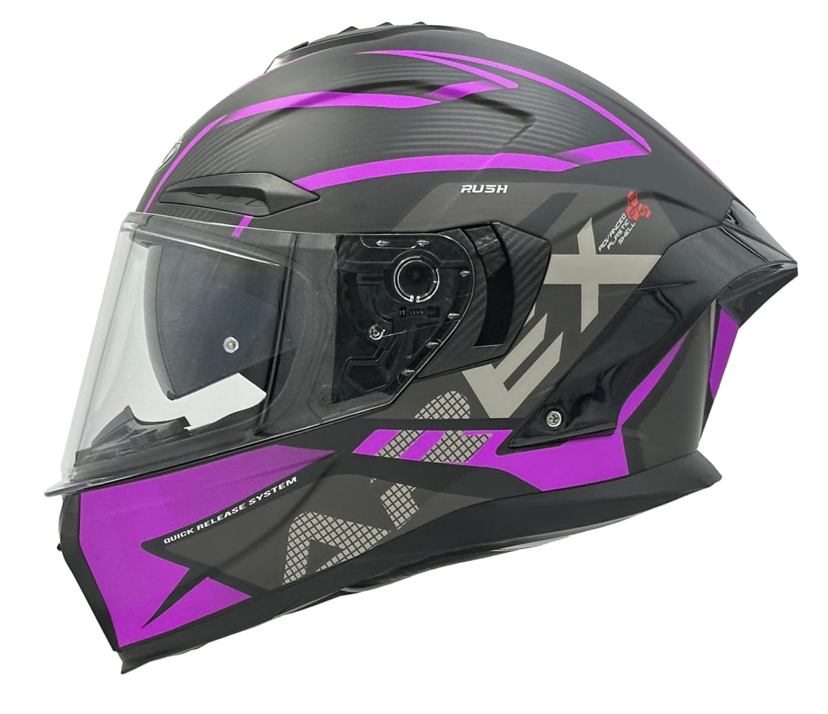 CASCO AREX MR-803 RUSH NEGRO MATTE FUCSIA1