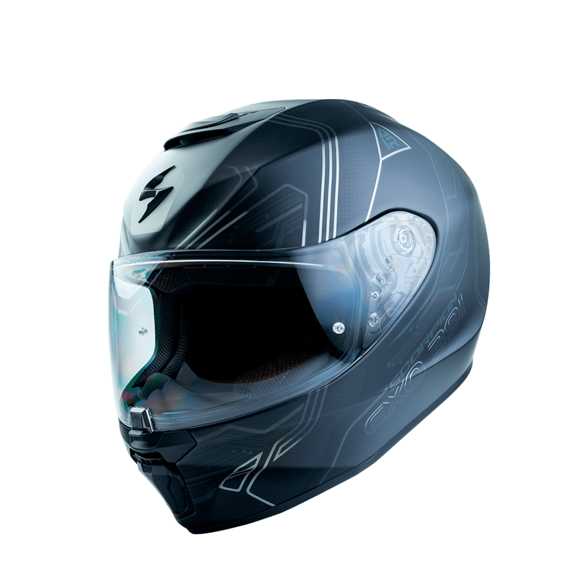 CASCO SCORPION EXO-391 SPADA NEGRO MATE CAMALEON1