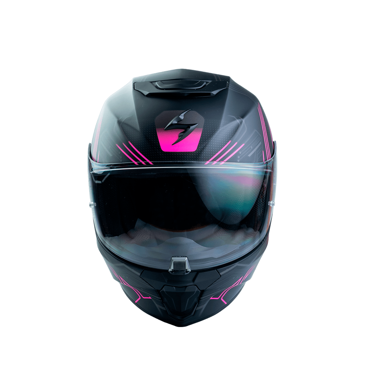 CASCO SCORPION EXO-391 SPADA NEGRO MATE FUCSIA2