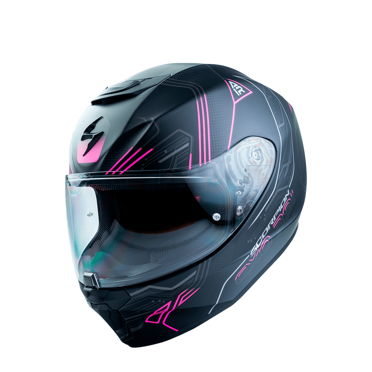 CASCO SCORPION EXO-391 SPADA NEGRO MATE FUCSIA4