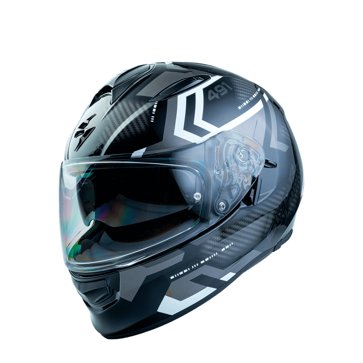CASCO SCORPION EXO-491 SPIN NEGRO BLANCO1