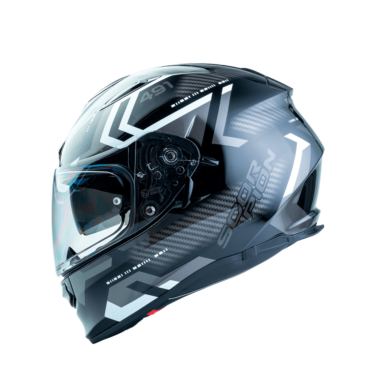 CASCO SCORPION EXO-491 SPIN NEGRO BLANCO2