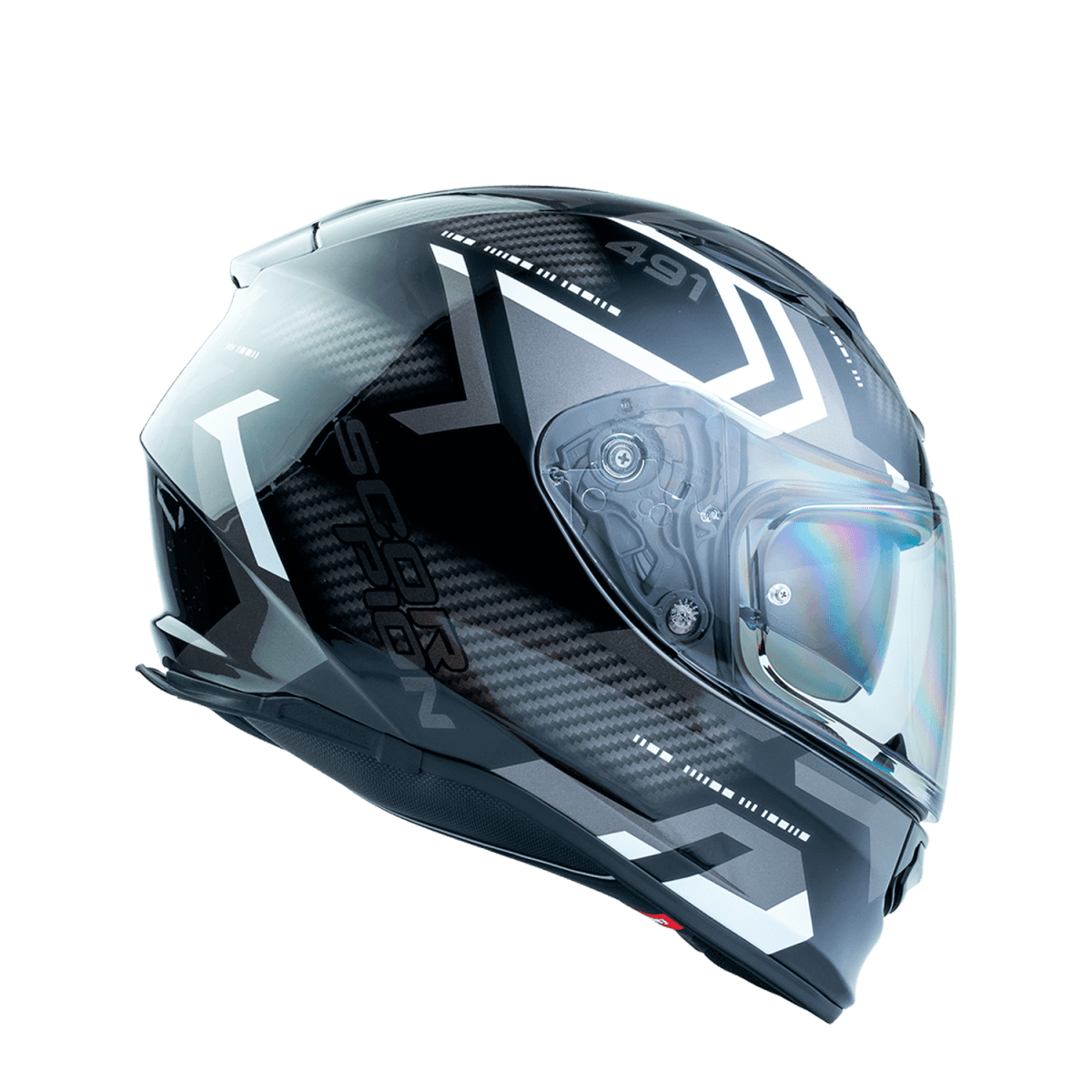 CASCO SCORPION EXO-491 SPIN NEGRO BLANCO3