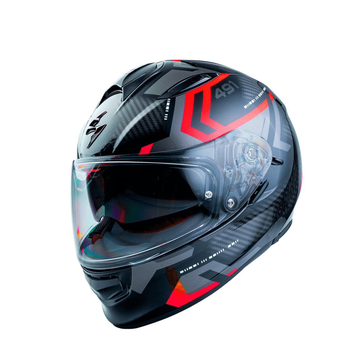 CASCO SCORPION EXO-491 SPIN NEGRO ROJO1