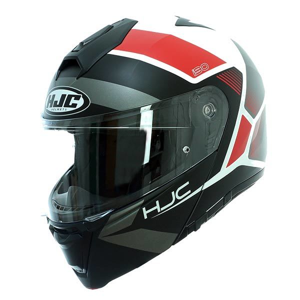 CASCO HJC I90 HOLLEN MC1SF BLANCO/NEGRO/ROJO4