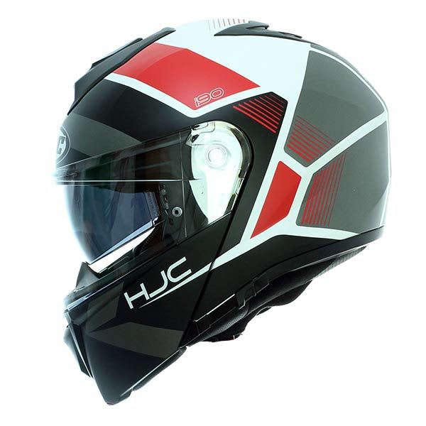 CASCO HJC I90 HOLLEN MC1SF BLANCO/NEGRO/ROJO2