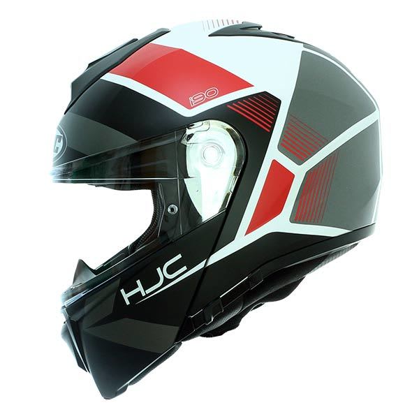 CASCO HJC I90 HOLLEN MC1SF BLANCO/NEGRO/ROJO1