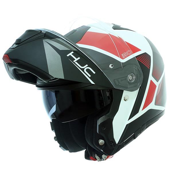 CASCO HJC I90 HOLLEN MC1SF BLANCO/NEGRO/ROJO3