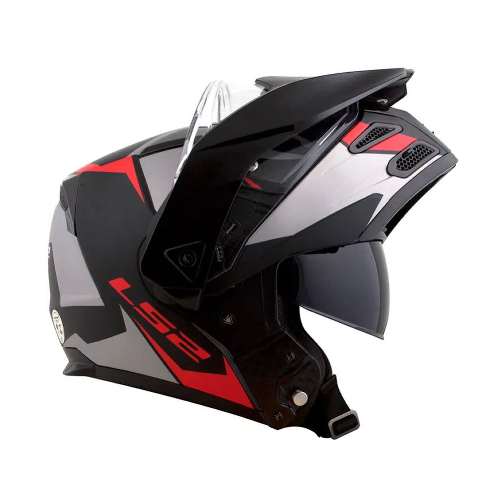 CASCO LS2 FF 324 METRO EVO SUB NEGRO GRIS ROJO3