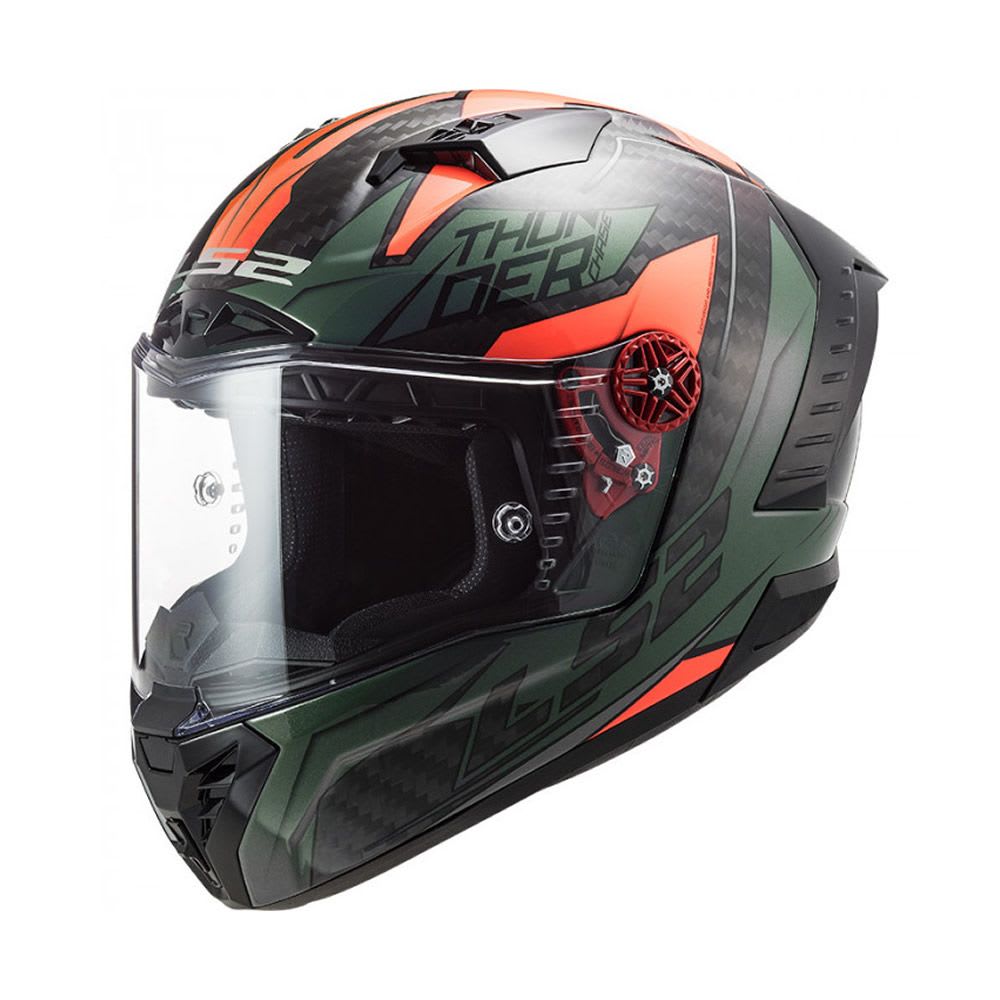 CASCO CARBONO LS2 FF805 THUNDER CHASE VERDE NARANJA1