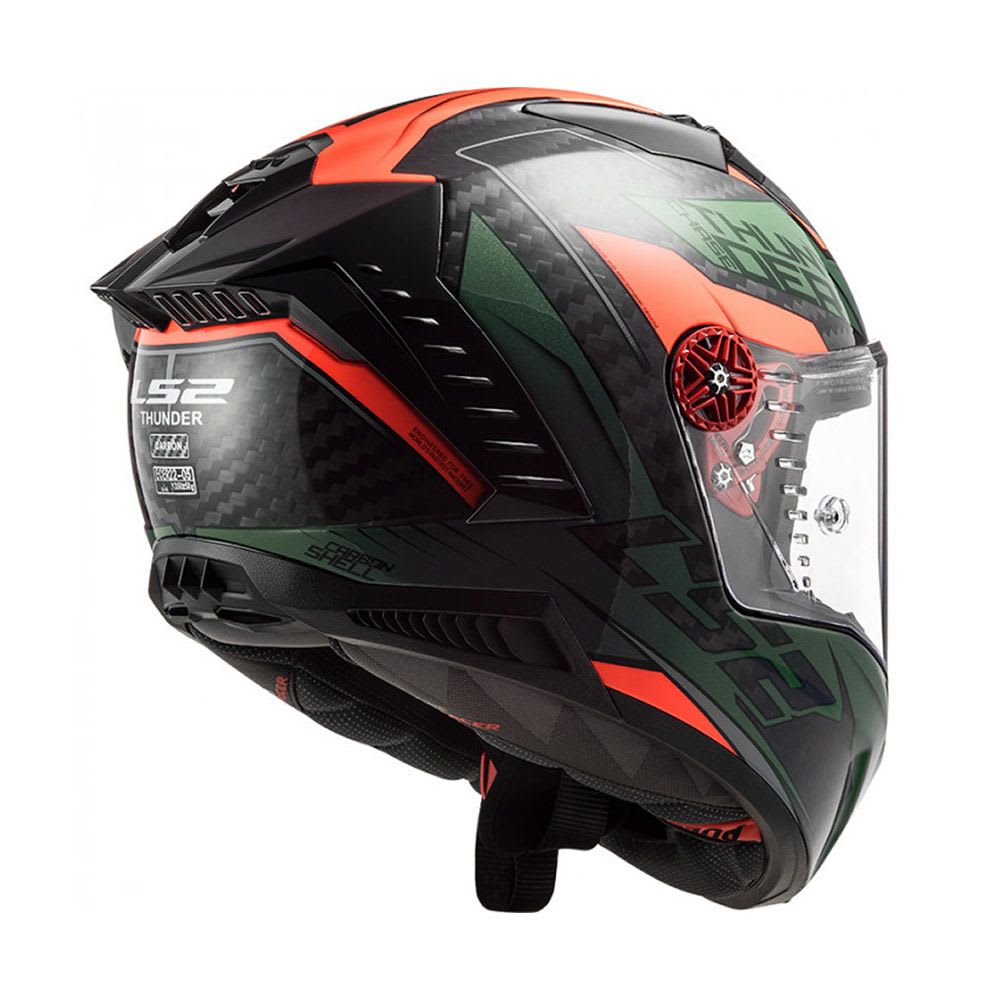 CASCO CARBONO LS2 FF805 THUNDER CHASE VERDE NARANJA2