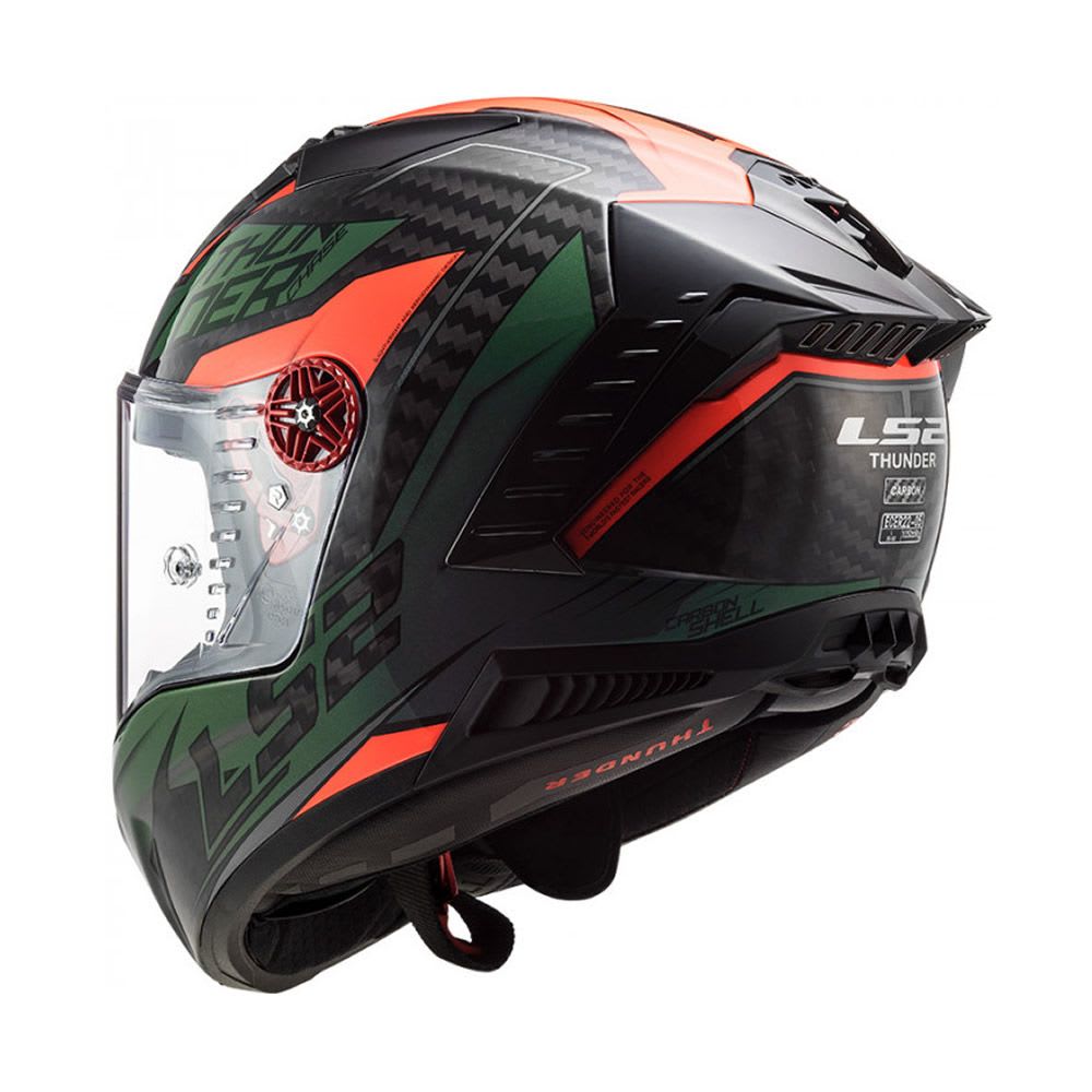 CASCO CARBONO LS2 FF805 THUNDER CHASE VERDE NARANJA3